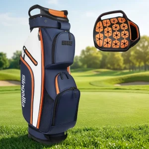 High Quality Golf Club Bags OEM Portable Waterproof PU Leather Cart Golf Bag Custom Logo 14 Way Golf Bags Golf Bag