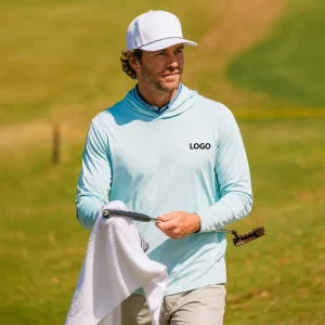High Quality Golf Hoodie Custom LOGO Spandex Polyester Premium Quick dry UPF50+ Outdoors Exercise Golf Hoodie
