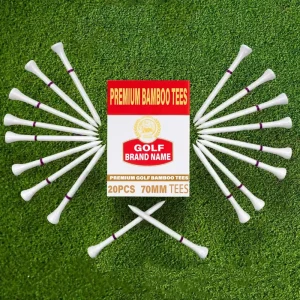 High Quality Golf Tees Cigarette Box Colorful Custom Logo Length 83MM Bamboo Wooden Golf Tees