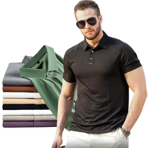 High Quality Men’s Golf for Polo T Shirts Custom LOGO Dry Fit Collar Neck Solid Pattern Short Sleeve Summer Streetwear Clothing
