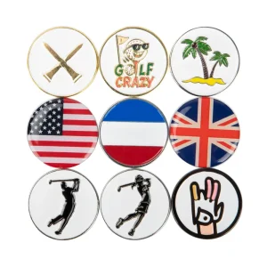 High Quality Metal Golf Accessories 3 Pack Personalized Golf Hat Clip with Magnetic Ball Marker