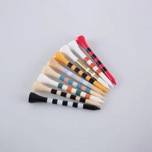 High Quality Natural Eco Friendly Stripe Custom Logo Professional Bamboo Colorful Golf Tee