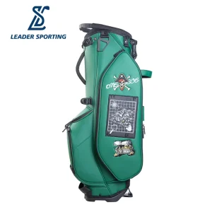 High Quality PU leather Portable Double Shoulder Strap Golf Bag Durable Golf Stand Bag