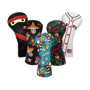 High Quality Premium Synthetic Leather Golf Head Cover Embroidered Logo Custom Driver Fairway Wood Golf Club Headcovers