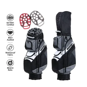 High Quality SanYing Grey 14 Way Top Full Length Dividers Waterproof Durable Functional Golf Stand Bags Nylon