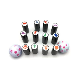 High Quality Soft Mini Golf Accessories No Fade Fast Dry Plastic Custom Logo Golf Ball Stamps