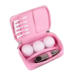 High Quality UV Printed Modern PU Leather Durable Golf Pouch Bag Purse for Tees and Balls Welcome Gift to Golfer