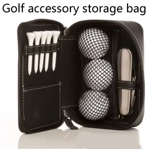 High Quality UV Printed PU Leather Durable Golf Pouch Purse for Tees and Balls Welcome Gift to Golfer