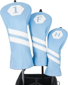 High Quality Waterproof Soft PU Golf Club Head Covers for Woods and Drivers Fit Most Clubs Simple Striped Customizable