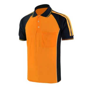 High Visibility Class 2 Reflective Breathable Fluorescent Polyester Safety Polo Shirts Road Work Short Sleeve Logo For Men