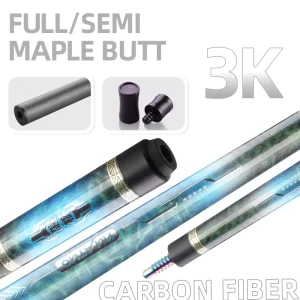 High-end Customization Carbon Fiber Pool Cue Stick Low Deflection 12.5mm Tip Professional 1/2 Billiard Cue