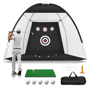 Home Golf Swing Training Portable 10×7 Feet Golf Hitting Aids Nets