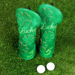 Hot Design Wood 3 5 Golf Club Headcovers Factory Price Golf Accessories Four Leaf Clover Golf Head Cover
