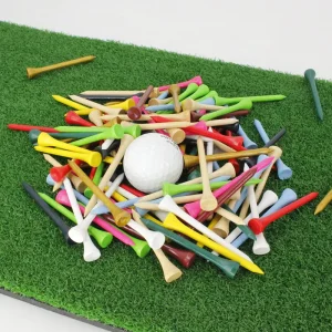 Hot Selling 8.3 cm Reusable Customization Printing Multi colors Lightweight Eco friendly Bamboo Wooden Golf Tees for Training