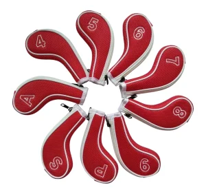Hot Selling Mesh Material Zipper Golf Iron Headcovers Protective Head Covers for Golf Clubs