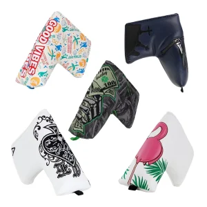 Hot Supplier Embroidery Golf Blade Headcover Magnetic Custom Made Waterproof Durable Golf Club Head Covers Canvas Leather Cover