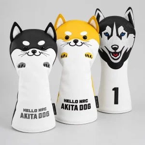 Husky Golf Club Headcovers Set Cute Dog Driver Fairway Wood Covers Embroidered PU Leather Supplier
