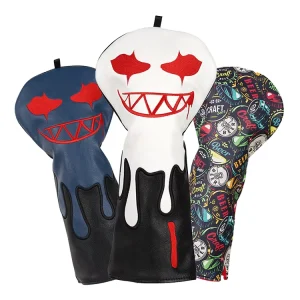 In Stock Bulk Golf Accessories Embroidery PU Leather Devil Driver Club Cover Golf Head Cover Golf Headcover