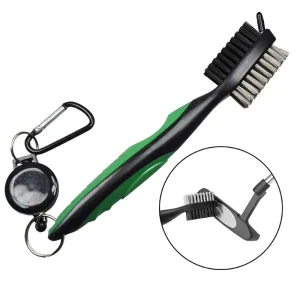 In Stock Custom Golf Clubs Gifts Accessories Products 2 Sides Golf Clubs Ball Cleaner Tool Golf Brush With Elastic Rope