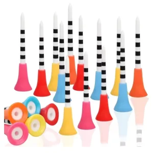 In Stock Depth Mark Plastic Golf Tees Multiple Colors Golf Tees With Rubber to Reduce Friction and Side Spin