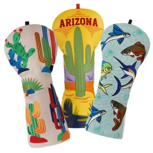 In Stock Driver Wood Golf Headcovers Club Golf Head Covers Embroidery PU Leather Golf Accessories