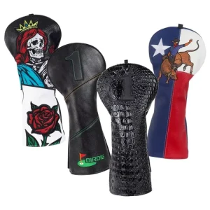 In Stock Embroidery Golf Club Cover PU Leather Crocodile Golf Accessories Clover Golf Headcovers