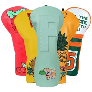 In Stock Embroidery PU Leather Driver Wood Bulk Golf Head Covers Club Golf Headcover
