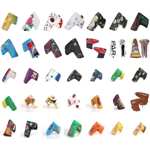 In Stock Golf Accessories Bulk Golf Head Covers Plain Embroidery PU Leather Golf Headcover Club Blade Putter Cover