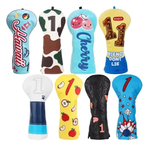 In Stock Golf Ausrstung Embroidery Golf Driver Golf Zubehr PU Leather Golf Accessories Golf Headcovers