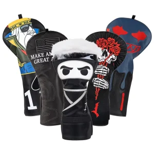In Stock Golf Headcover Embroidery Golf Driver Club Head Cover PU Leather Golf Accessories