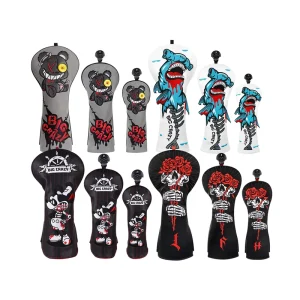 In Stock Golf Headcover New Golf Accessories Gift PU Leather Driver Fairway Hybrid Club Golf Head Cover