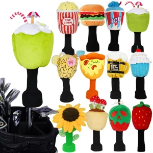 In Stock Novelty Plush Golf Headcovers Hamburger Pizza Beer Coconut Strawberry Driver Covers Club Golf Head Cover