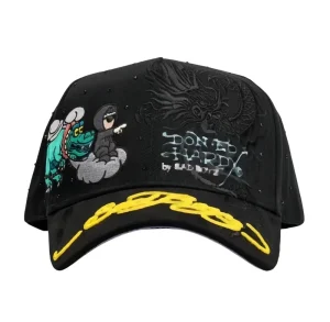 In Stock Original Satin Lined Caps Black Suede Brim Visor 5 Panel a Frame Gorras Baseball Hats the Magician