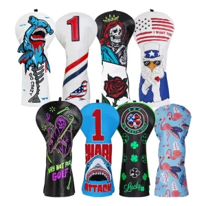 In Stock PU Leather Driver Golf Headcovers Golf Cover Hot Usa Clover Head Cover Golf Usa Head Cover