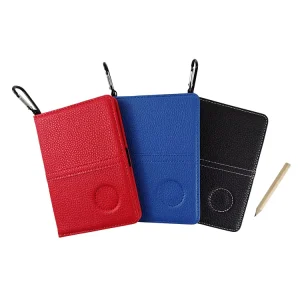 In Stock PU Lychee Leather Golf Scorecard Holder Set 16*11cm Custom Logo Planner