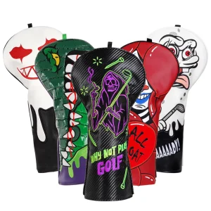 In Stock Waterproof Golf Driver Head Cover PU Leather Golf Accessories Skeleton Golf Headcovers