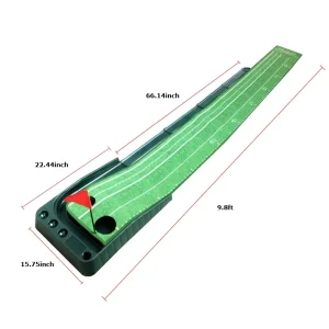 Indoor Golf Practice Mat Golf Putting Green Mat with Automatic Ball Return Golf Putting Mat for Home Office Backyard