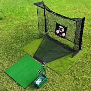 Indoor Golf Practice Net with Automatic Ball Return Training Set Polyester