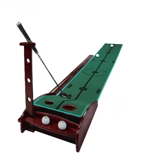 Indoor Golf Putting Trainer with Ball Return Track Velvet Mini Practice Mat Custom Model for Home Use Training Aid