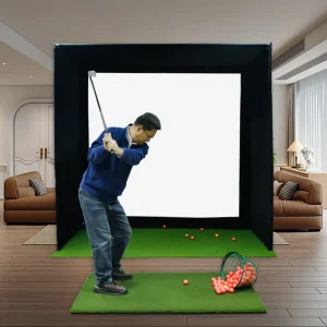 Indoor Golf Simulator Enclosure Strong Velcro Closure Golf Simulator Tent for Golf Training Aids