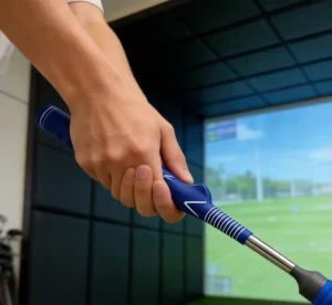 Indoor Golf Swing Training Aid Golf Swing Trainer with Silicon Impact Head Non Slip Grip Golf Swing Training Equipment