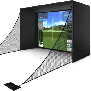 Indoor Home Golf Sim Training Cage Compatible with Launch Monitors Golf Simulator Enclosure Kit with HD Impact Screen 10x8ft