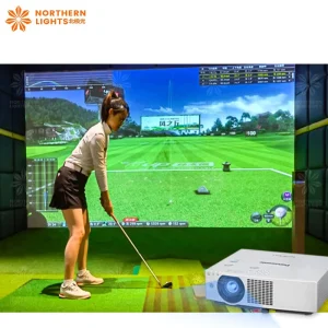 Indoor Luxury Golf Simulator Interactive Game Professional AR Projector HD Screen AR Golf Simulator