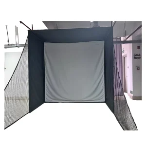 Indoor Nylon Multi functional Golf Practice Net 10x8x5 FT Golf Simulator Enclosure Net with HD Impact Screen and Steel Frame