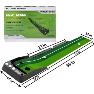 Indoor Outdoor Golf Training Aid Automatic Ball Return Track with Custom Logo for Practice Putting Mat