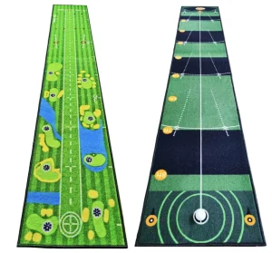 Indoor Outdoor Mini Golf Putting Green Mat Golf Practice Training Aid Exercise Mat for Golfers of All Levels
