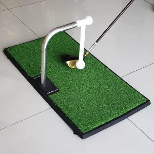 Indoor Portable Golf Swing Green 360 Rotaction Golf Training Aids Swing Trainer Set for Home Office Golf Putter Simulation Grass