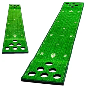 Indoor Putting Green Game Set Golf Putting Practice Mat with Putters Hole Covers Golf Putting Training Aid Mat for Backyard