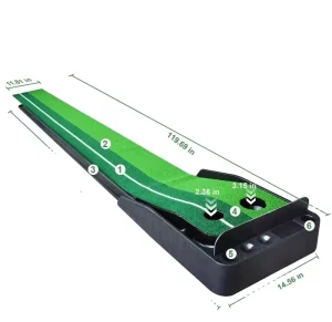Indoor Putting Green Mat with Ball Return for Home and Office