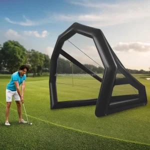 Inflatable Golf Practice Swing Simulator Net Cage Tent Golf Hitting Net Swing Practice Nets Pro Golf Training Equipment